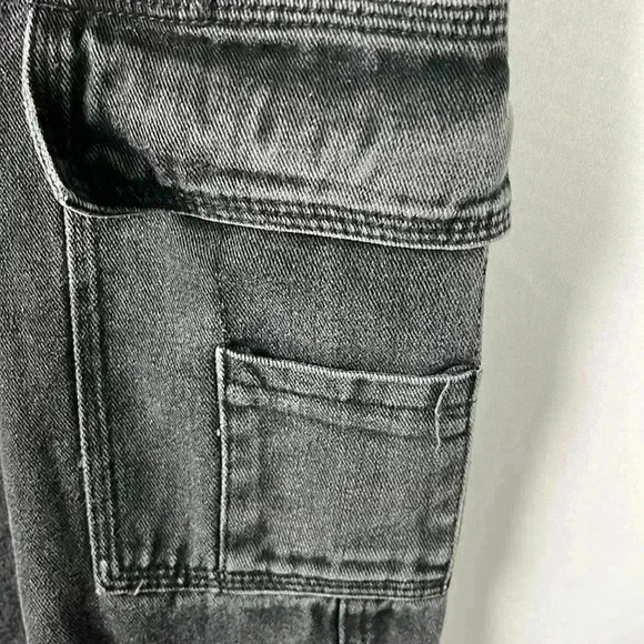 Wake Women’s Black Baggy Y2K Button Fly Carpenter/Cargo Style Wake Patches 2XL - Picture 7 of 12